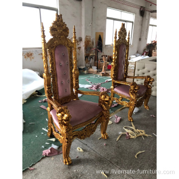 wholesale luxury wooden gold antique throne pedicure chairs